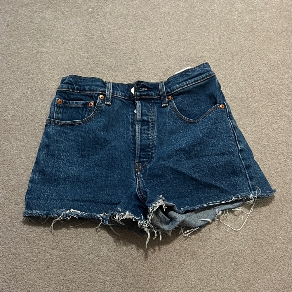 Levi's Dark Blue ribcage Jean Shorts